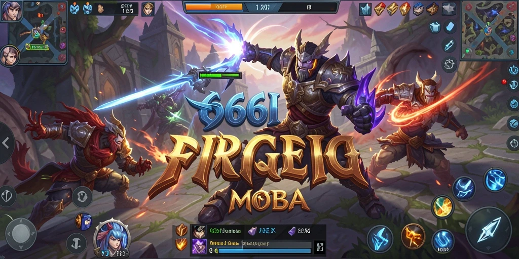 Screenshot gameplay 666I dengan aksi MOBA yang mendebarkan.
