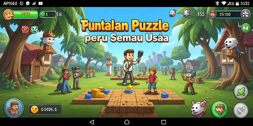 Tangkapan layar dari gameplay seru API66 yang menampilkan tantangan Puzzle.