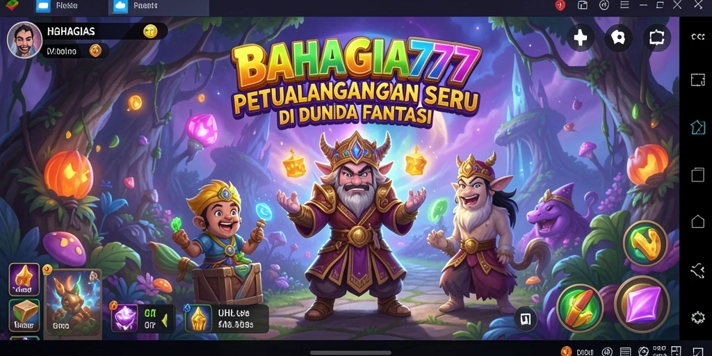 Tangkapan layar utama BAHAGIA777 menampilkan aksi petualangan yang mendebarkan.