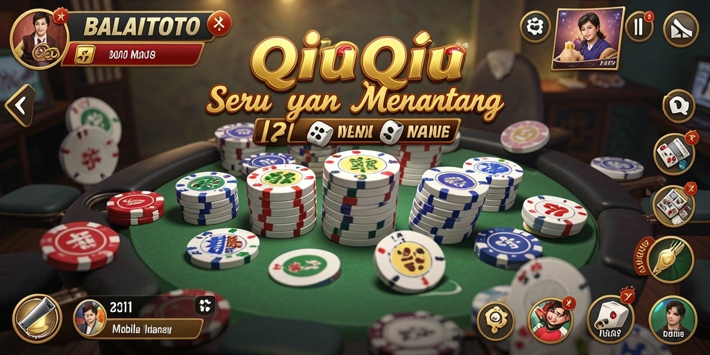 Tangkapan layar utama menampilkan gameplay seru QiuQiu.