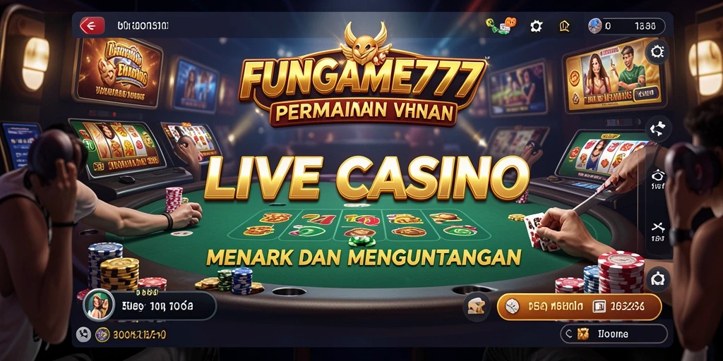 Tampilan gameplay Live Casino FUNGAME777 yang memukau dan interaktif.