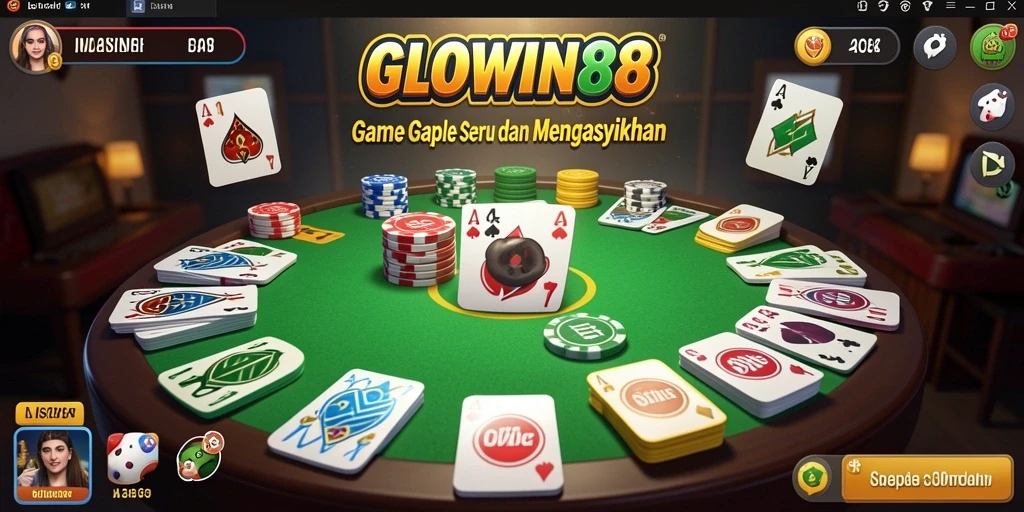 Screenshot menunjukkan pemain bersenang-senang dalam permainan Gaple.