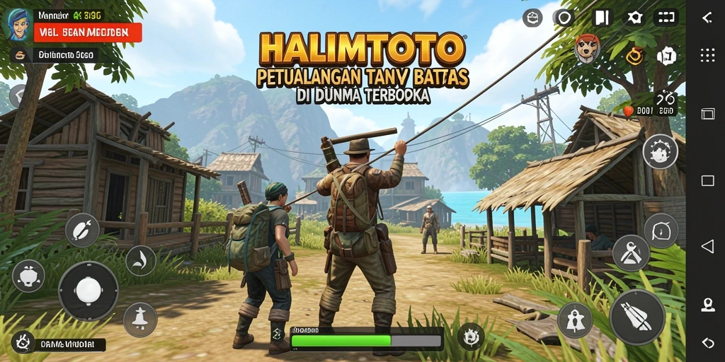 Tangkapan layar HALIMTOTO menampilkan petualangan seru dalam dunia terbuka yang luas.