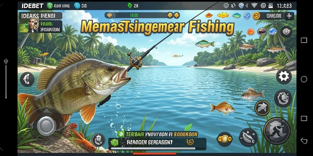 Tampilan screenshot gameplay IDEBET yang menampilkan aksi memancing yang seru.
