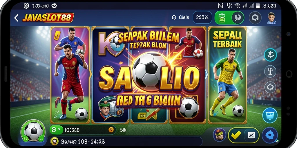 Tampilan menarik dari gameplay sepak bola di JAVASLOT88.