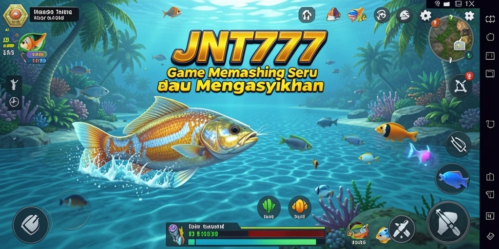 Screenshot JNT777 menunjukkan aksi memancing yang intens dan penuh warna.