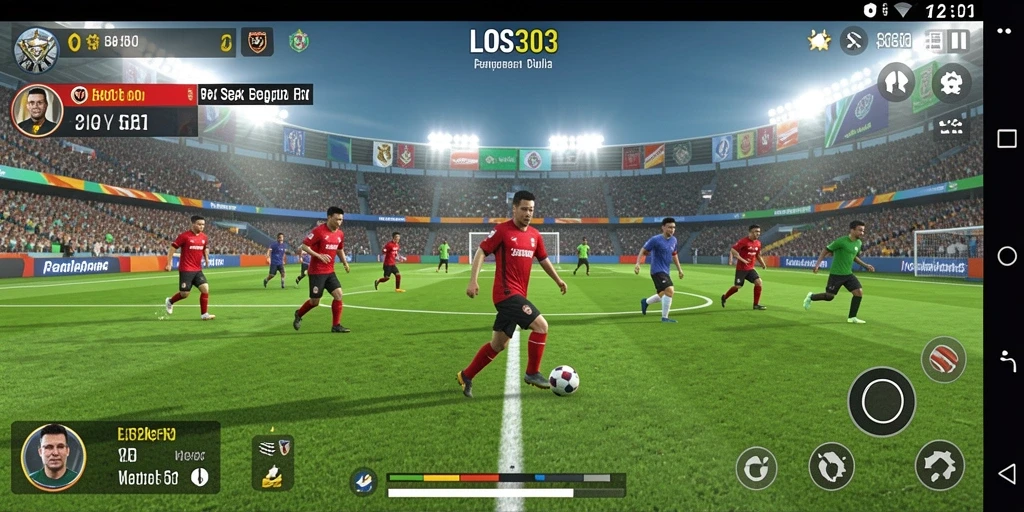 Screenshot utama LOS303 menampilkan pertandingan sepak bola yang seru.