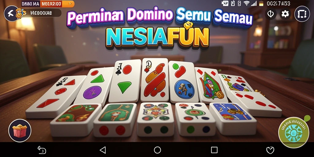 Screenshot NESIAFUN menampilkan pertempuran domino yang seru dan menegangkan.