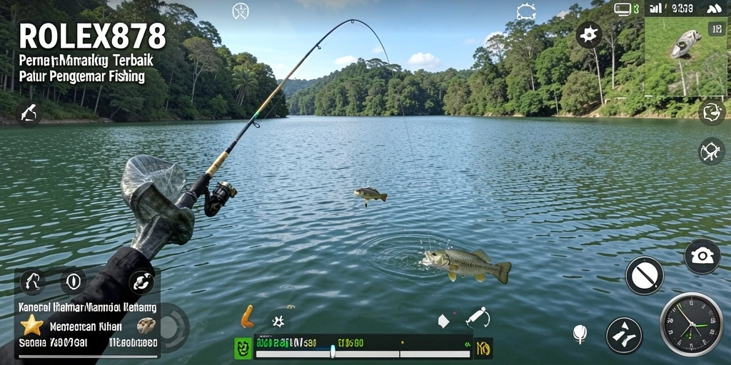 Tampilan gameplay ROLEX878 yang menampilkan pengalaman memancing seru.