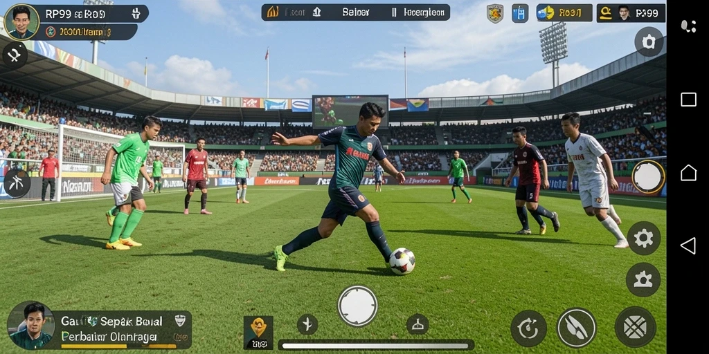 Gameplay seru RP99 dengan aksi sepak bola mendebarkan.